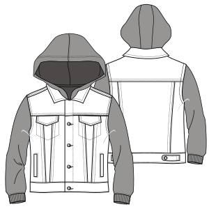 Patron ropa, Fashion sewing pattern, molde confeccion, patronesymoldes.com Jean jacket 7058 LADIES Jackets